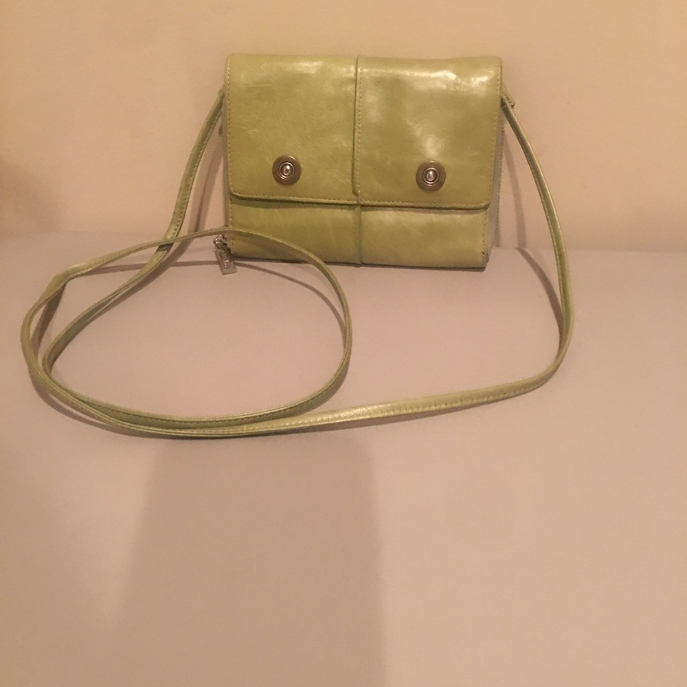Hobo Green Leather Wallet Crossbody